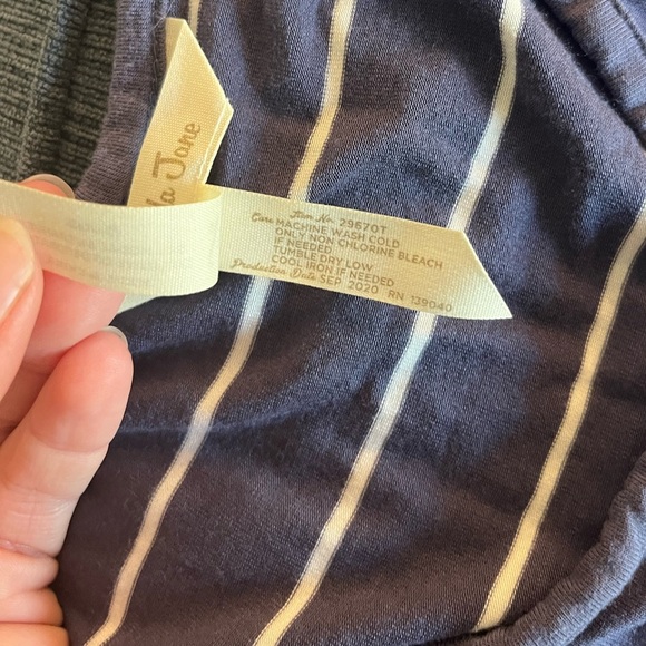 Matilda Jane Wonderment Amazing Day peplum Top Size M muted navy w/ white stripe - Picture 7 of 7